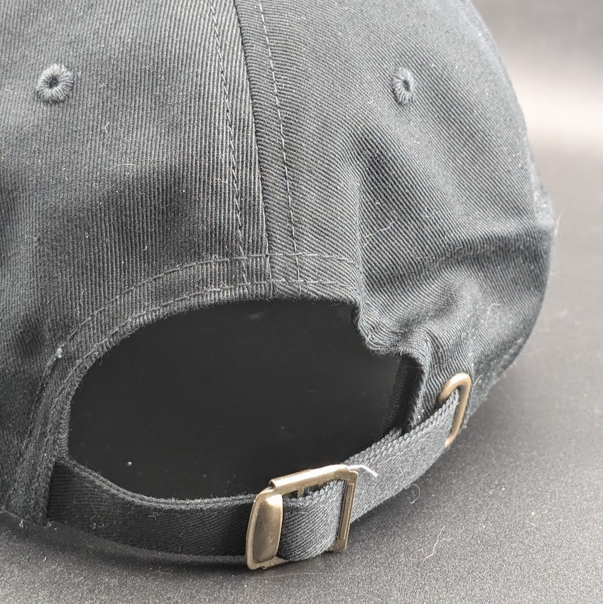 UNHAPPY - Black Adjustable Cap / Hat - Adjustable Strap Back Yupoong