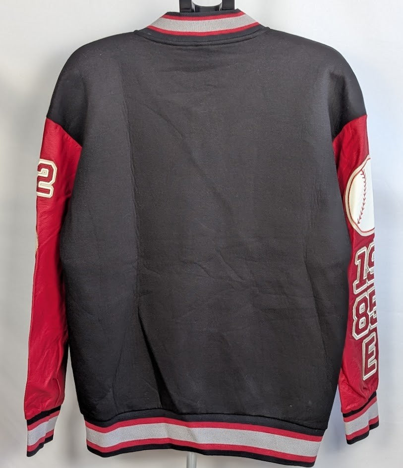 Men XL Plus Letter Graphic Colorblock Bomber Jacket by Plus Eighteen Plus Eighteen