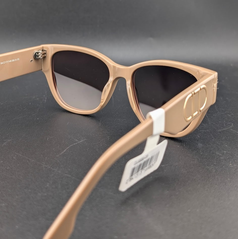 Carolina Lemke-Berlin Designer Oversized Beige Sunglasses Gradient Brown Lenses Carolina Lemke