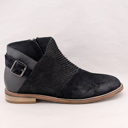 Antelope Laran Leather Buckled Ankle Boots US 8-8.5 EU 39 Black Combo Antelope
