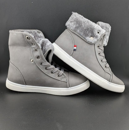 40% OFF Womens Sz 8 Combat Sneaker Boots w/ Faux Fur Lining Fashion Warm Unbranded