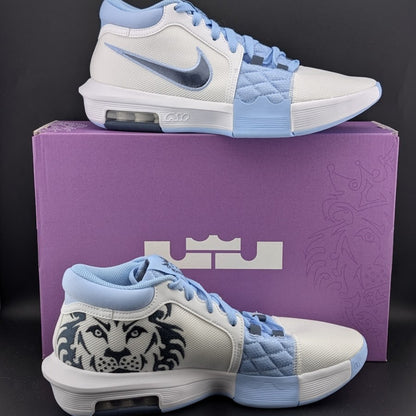 Nike LeBron Witness 8 Shoes Mens Size 8.5 White/Lt. Blue  -*Runs Small Nike
