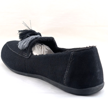 Spenco Hearthside Black Womens Sz 12B Orthotic Wool Indoor/Outdoor Dress Slipper Spenco