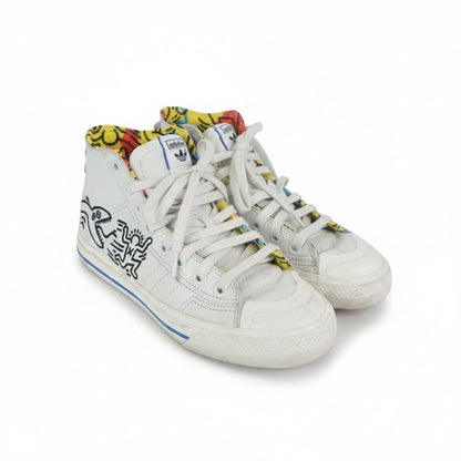 Adidas Nizza/Keith Haring "Pop Art" Leather Hitop ~Mens Sz 7/Wos Sz 8 | EE9297 adidas