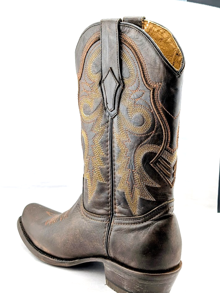 Mens Rodeo Cowboy Boots Genuine Leather Hibrido Suela Tacoma Cuero Bota Vaquera REYWELT