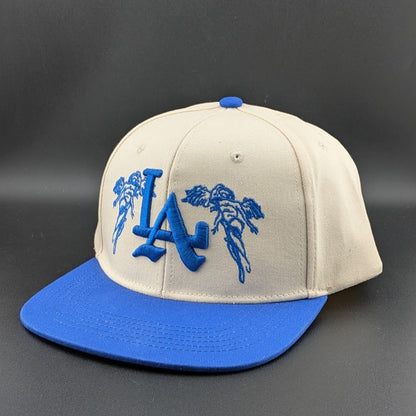 City Of Angels Blue/Cream Snap Back Embroidered Baseball Cap LA NEW and Unworn Unbranded