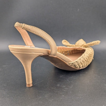 Charles David Allyson Raffia Slingback Pump Heel Shoes Size 8.5 NEW CHARLES DAVID