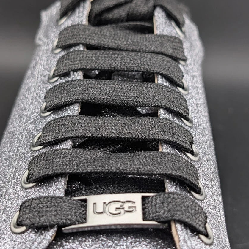 Ugg Sizes 6.5/8.5 Milo Glitter Gunmetal Lace Up Tennis Sneaker 1100213*FREE SHIP UGG