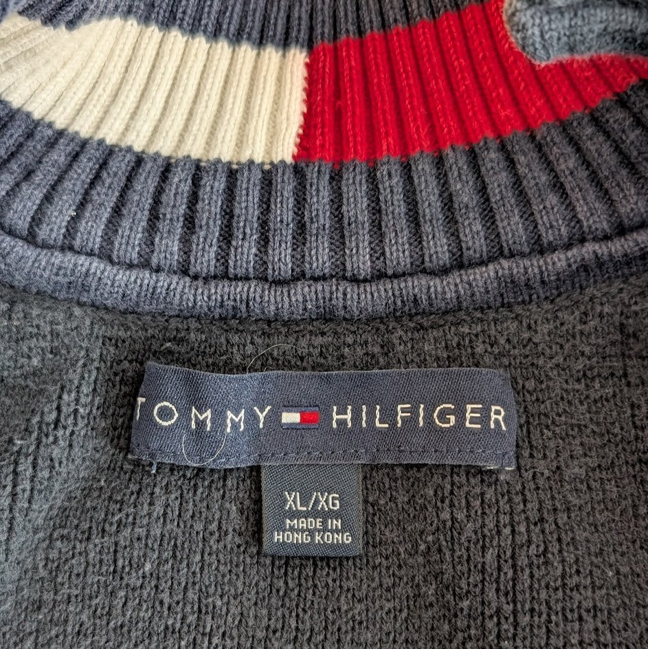 Tommy Hilfiger Size XL Sport Pullover Sweater Quarter Zip Color Block Tommy Hilfiger