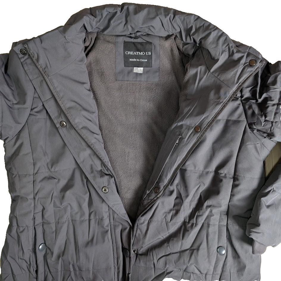 CREATMOUS Women's Plus Size 1X Warm Puffer Jacket WP Fleece Lined Removable Hood Creatmo Us