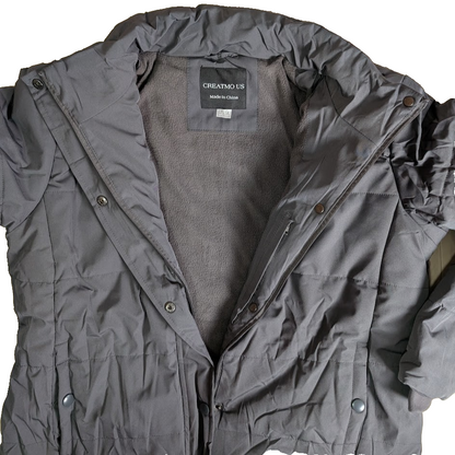 CREATMOUS Women's Plus Size 1X Warm Puffer Jacket WP Fleece Lined Removable Hood Creatmo Us