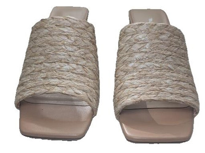 Madden Girl Women's TAZ | Natural Raffia 2.75” Block Heel Sandal | Size 6M Madden Girl