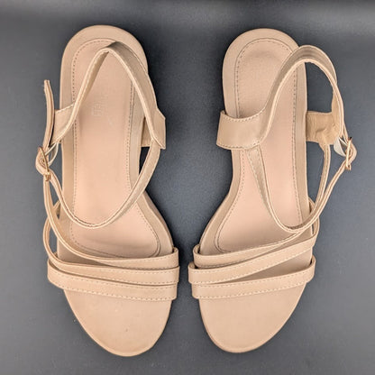 Shibever Women's Wedge Sandals Dress Shoe Beige Pre-Loved Size EU38 / US 7 Shibever