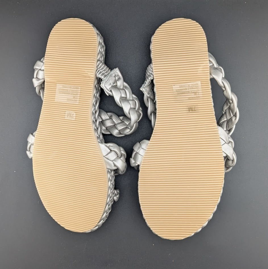 Beach By Matisse Size 7 Braided Silver Rope Voyage Platform Sandals Beach By Matisse