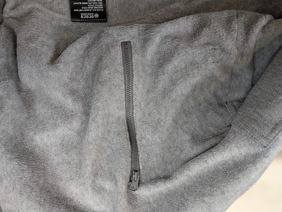 Ororo Fleece Hoodie Men XL/Women 2XL Full Zip Heated Sweatshirt Gray~No Battery Ororo