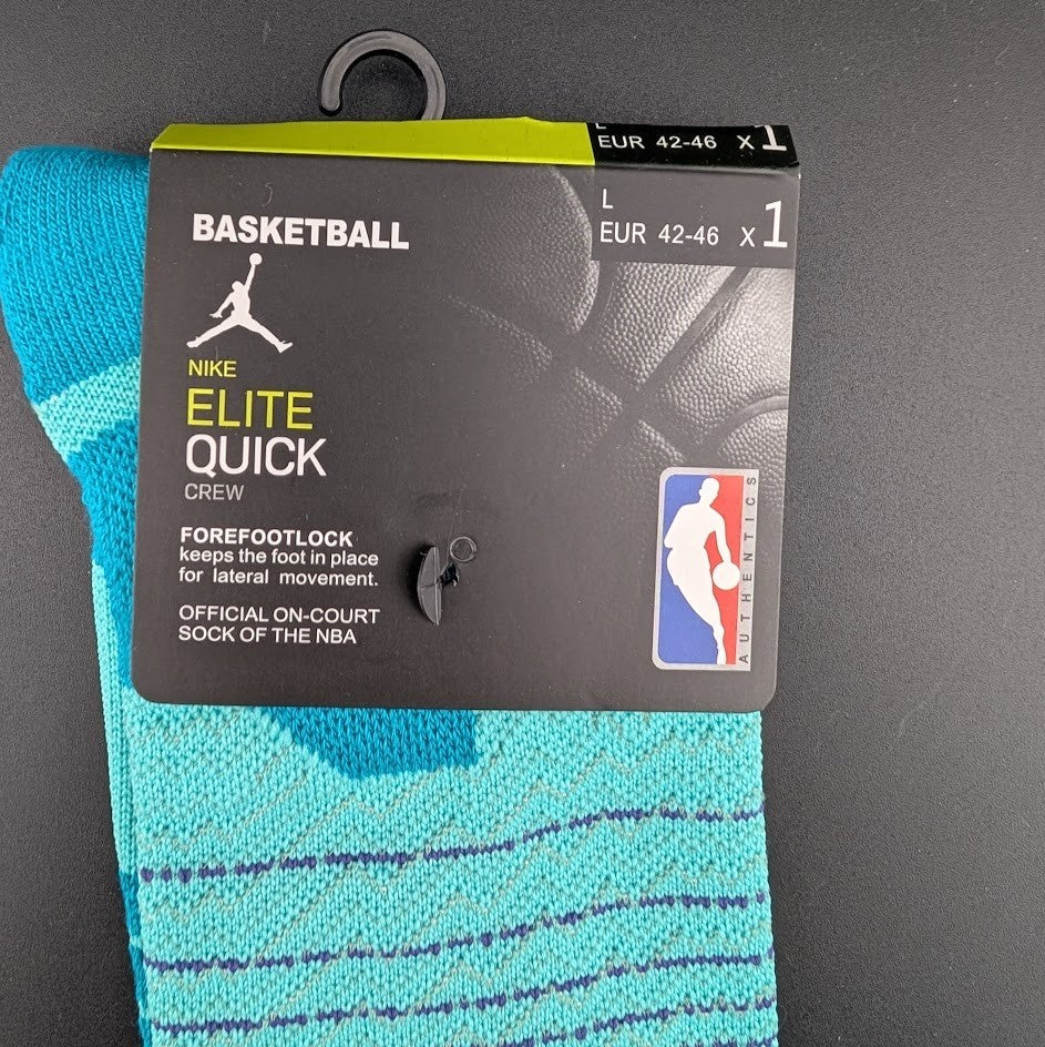 Nike Elite Quick NBA & Elite Crew Socks~Athletic Stars Tri-Color 2 Pairs Sz Lrg Nike