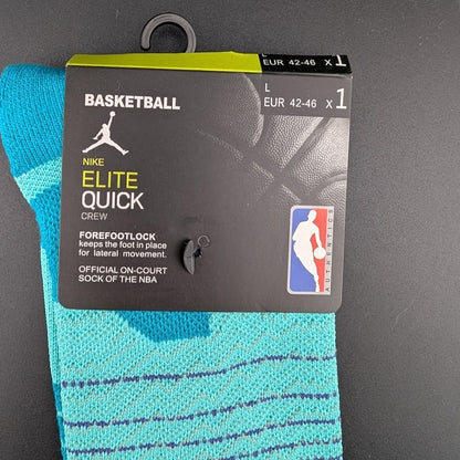 Nike Elite Quick NBA & Elite Crew Socks~Athletic Stars Tri-Color 2 Pairs Sz Lrg Nike