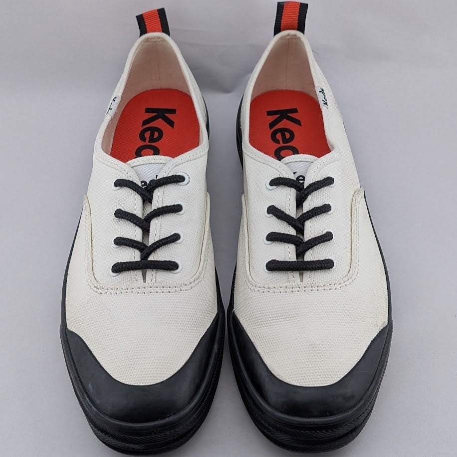 Keds Womens Size 9 White Champion Toe Cap Splash Canvas Lace-Up Sneakers Keds