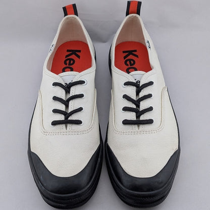 Keds Womens Size 9 White Champion Toe Cap Splash Canvas Lace-Up Sneakers Keds