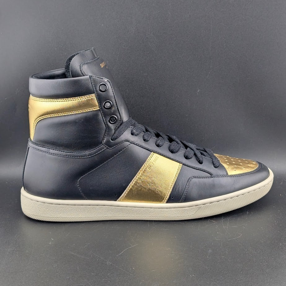 NM Saint Laurent SL/10H Black Gold High Top Sneakers EU 41 Saint Laurent