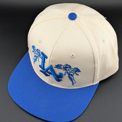 City Of Angels Blue/Cream Snap Back Embroidered Baseball Cap LA NEW and Unworn Unbranded