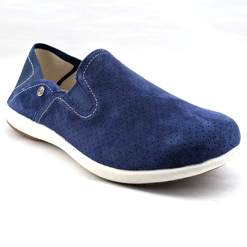 Spenco Brooklyn Women's US 6 Wide Navy Suede Convertible Slip-On Clogs Shoes Spenco