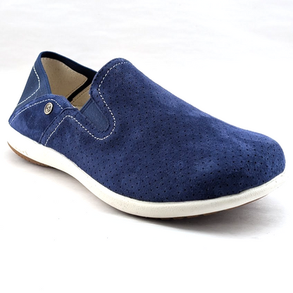 Spenco Brooklyn Women's US 6 Wide Navy Suede Convertible Slip-On Clogs Shoes Spenco