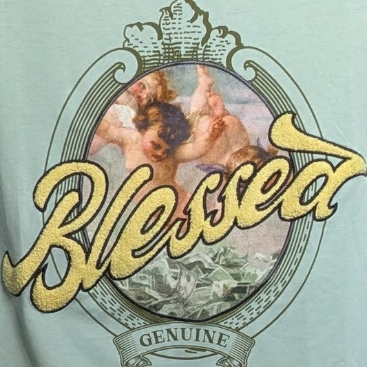 Genuine Authentic Size Medium T-Shirt "Blessed" Short Sleeve N Authentic