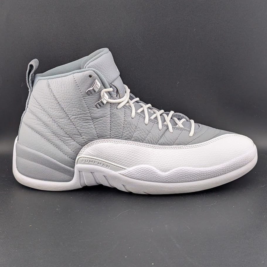 Air Jordan 12 Retro Stealth Men's Sneakers Size 12 White-Cool Grey Worn Once Jordan
