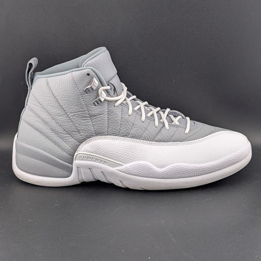 Air Jordan 12 Retro Stealth Men's Sneakers Size 12 White-Cool Grey Worn Once Jordan