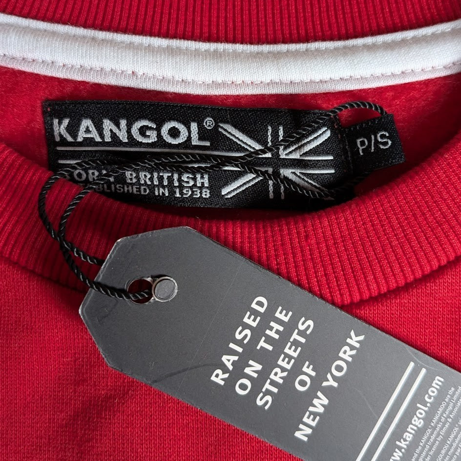 Kangol Men's Color Block Crewneck Pullover Sweatshirt ~Red, White, Black~ Small Kangol