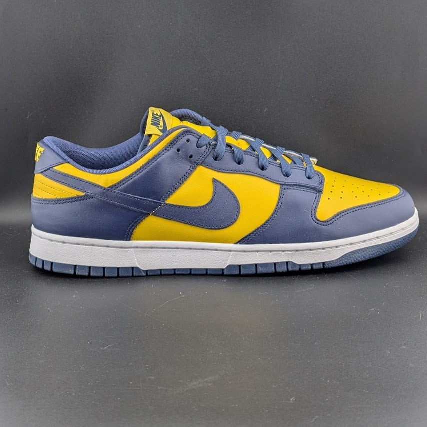Nike Men's Size 15 Dunk Low Michigan Varsity Maze Midnight Navy White DD1391-700 Nike