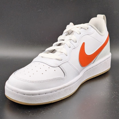 NIKE Court Borough Low 2 GS White/Orange BQ5448-114 Sizes 4.5Y-6.5 (Women's 6-8) Nike