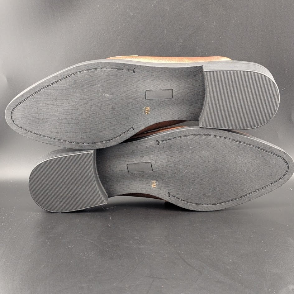 Dunion Brown Slip On Mules Women's Size 11M Faux Leather New In Box Dunion