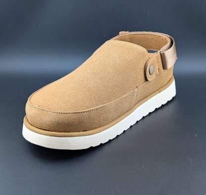 Women's Sz 8.5 Wide Faux Suede Platform Clogs / Slippers with Memory Foam Miggliacci