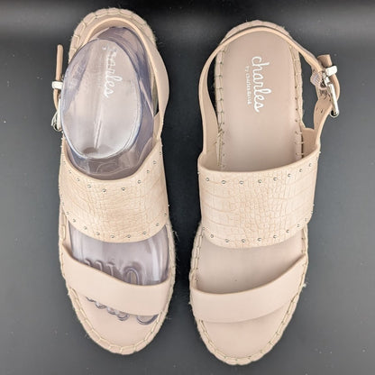 CHARLES by Charles David Women's Size 9.5 Scale Platform Wedge Sandals in Nude CHARLES DAVID