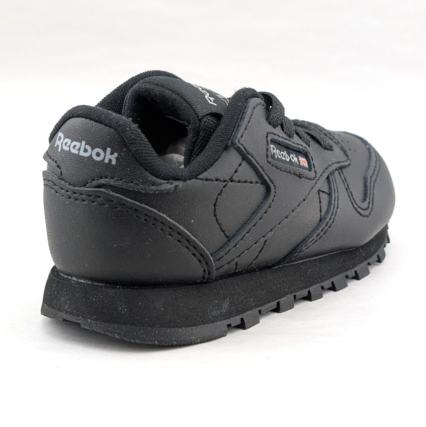Reebok CL Leather Unisex Infant/Toddler Shoes Size 5 ~ Black Reebok