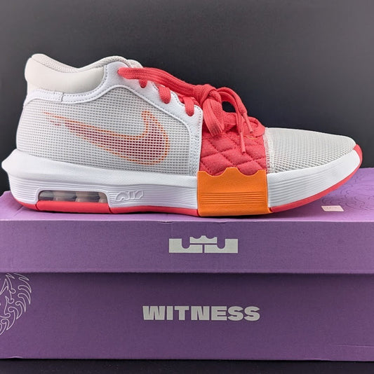 Nike LeBron Witness 8 Shoes Mens Size 8 White/Mandarin/Rose **Runs Small Nike