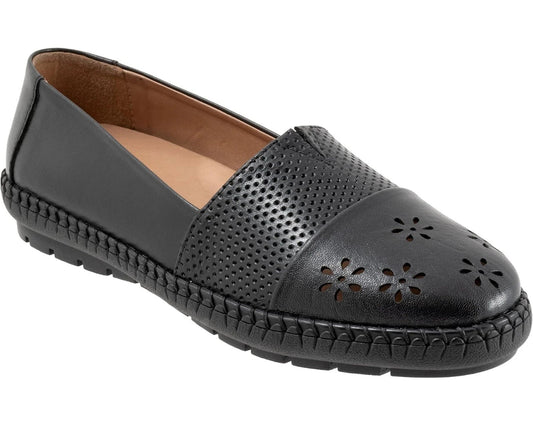 Trotters Women's Ruby Perf Loafers Black Leather 8 Narrow NIB Trotters