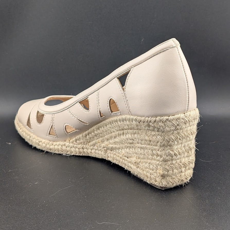 Adrienne Vittadini Espadrille Wedge Pump Size 10 Beige Brea Cut Out Sandal Ecru Adrienne Vittadini
