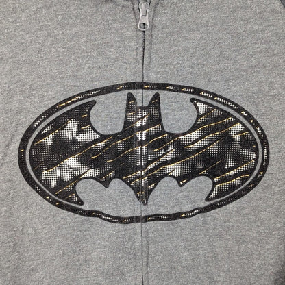 Batman | DC Comics | Gray/Black | Mens | Full Zip Hoodie Sweatshirt | L or XL DC