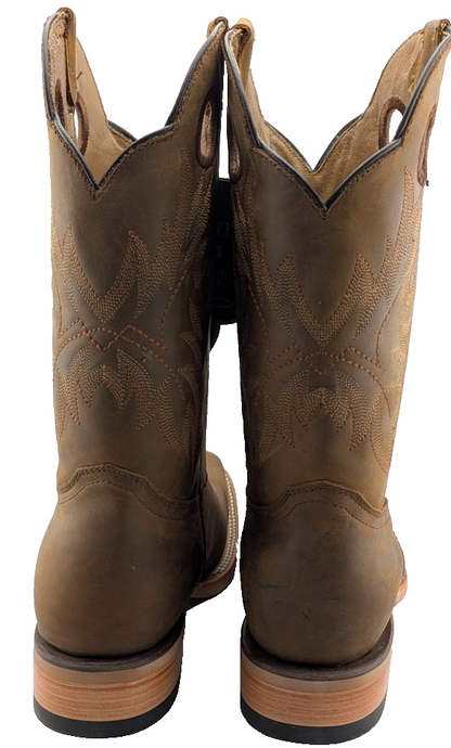 Men's Size 10 Rodeo Cowboy Boots Leather Hibrido Suela Tacoma Cuero Bota Vaquera REYWELT