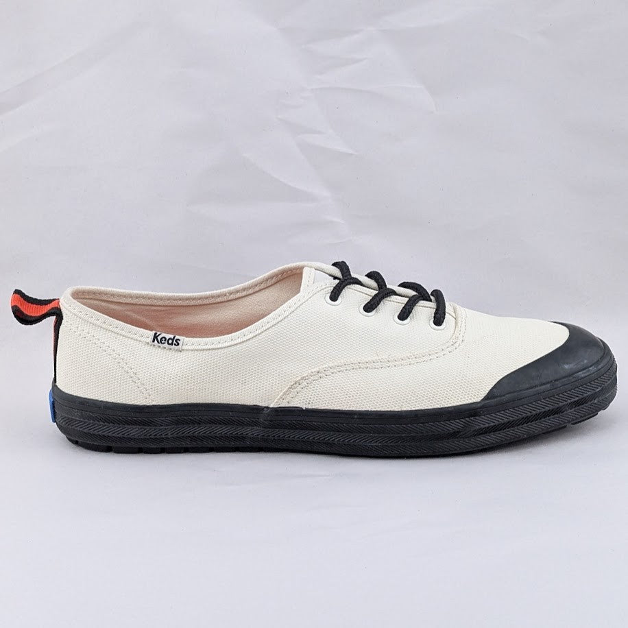 Keds Womens Size 9 White Champion Toe Cap Splash Canvas Lace-Up Sneakers Keds