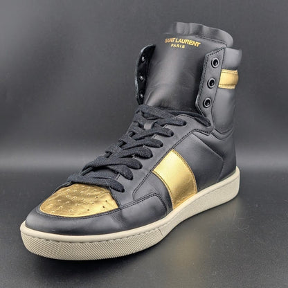 NM Saint Laurent SL/10H Black Gold High Top Sneakers EU 41 Saint Laurent