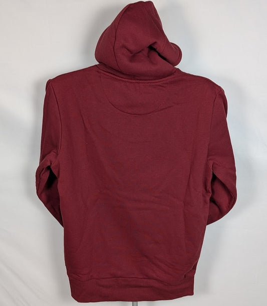 Kangol Hoodie Men's Small Burgundy Sherpa Lined Kangaroo Logo Pullover Pockets Kangol