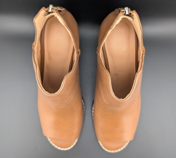 Coutgo Ankle Boots With Peep Toe V-Cutout | Color: Whiskey | Womens Size: 7.5 M Coutgo