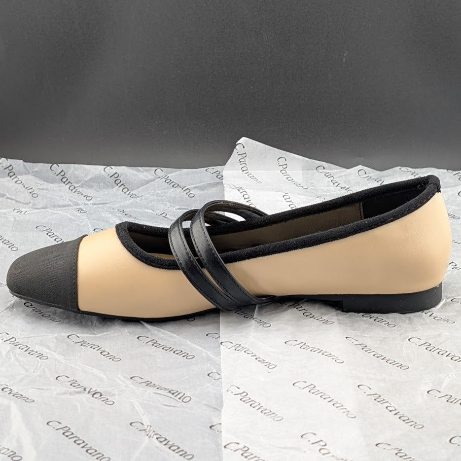 C.Paravano Women's Size 8 (EU 38.5) Mary Jane Ballet Flat Shoes Square Toe Soft C. Paravano