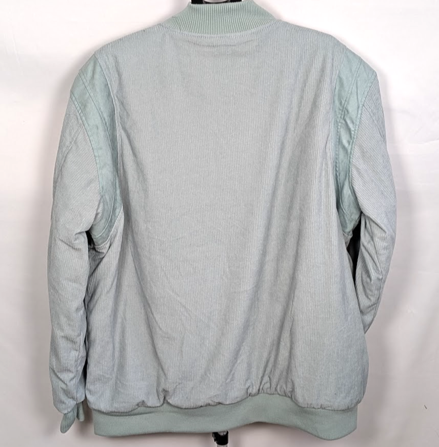 NWOT Reason Mint Green Corduroy Bomber Varsity Jacket XL Reason