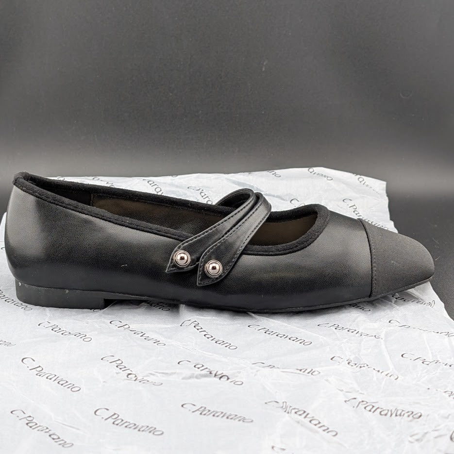 C.Paravano Women's Size 7 (EU 37.5) Mary Jane Ballet Flat Shoes Square Toe Soft C. Paravano