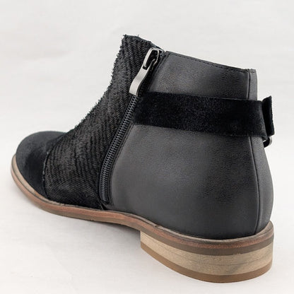 Antelope Laran Leather Buckled Ankle Boots US 8-8.5 EU 39 Black Combo Antelope